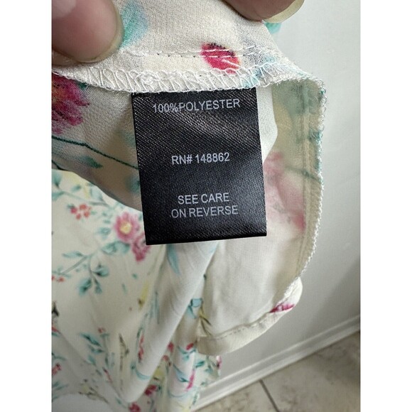 TORRID Women Ivory Pink Green Floral Birds‎ Short Sleeve Cardigan Dress Size 2/3 - Picture 5 of 9